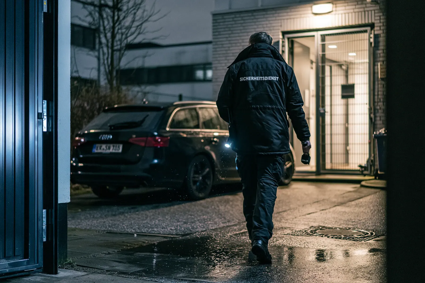 Kontrollgang über ein Betriebsgelände